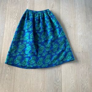 NWT! "Sunday in Brooklyn" anthropology. Blue and Green Midi A-Line Skirt.